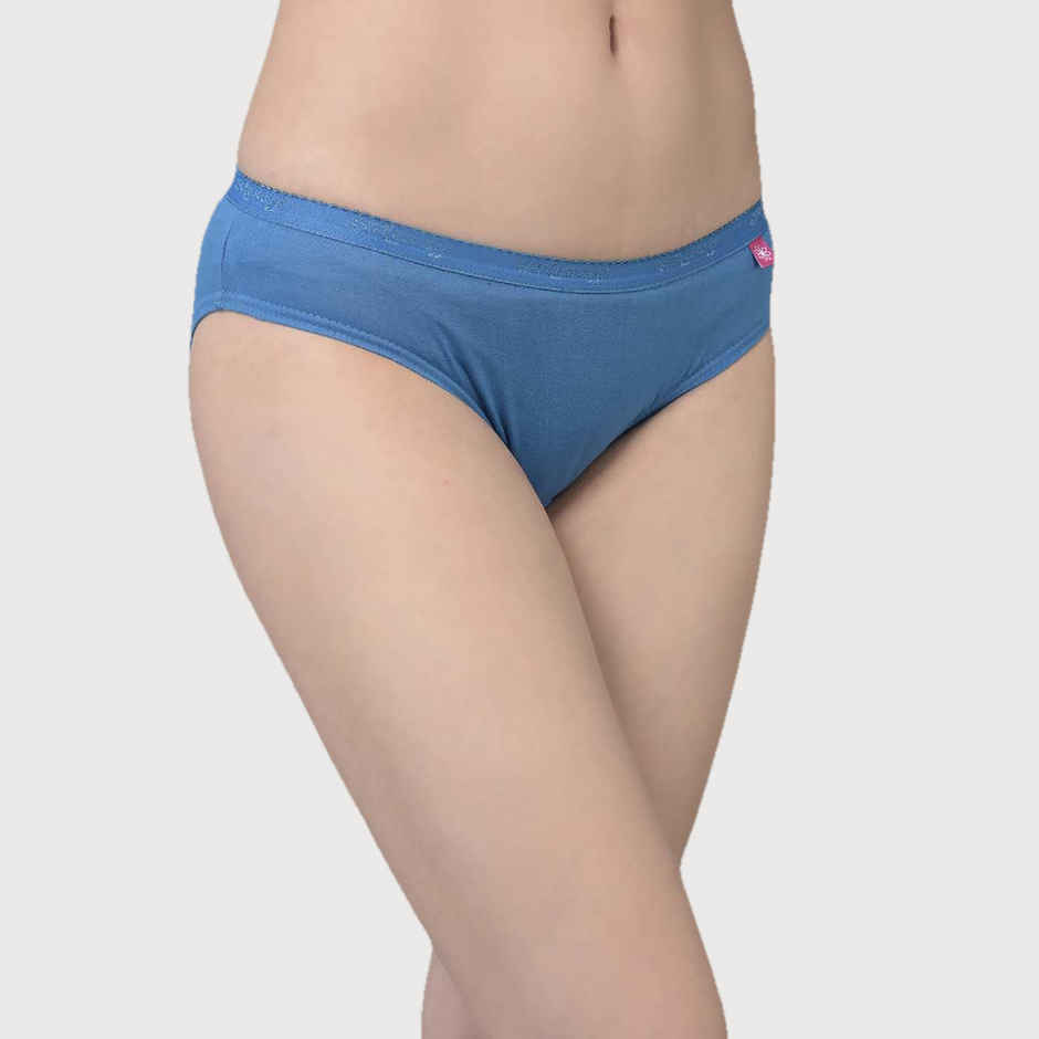 Dollar Missy Women's Combed Cotton Solid Outer Elasticated Bikini Panty | Pack Of 2 Assorted - M