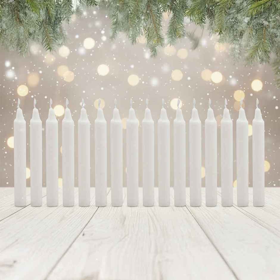 Unscented White Candles | Pack of 10 | Samsidhi