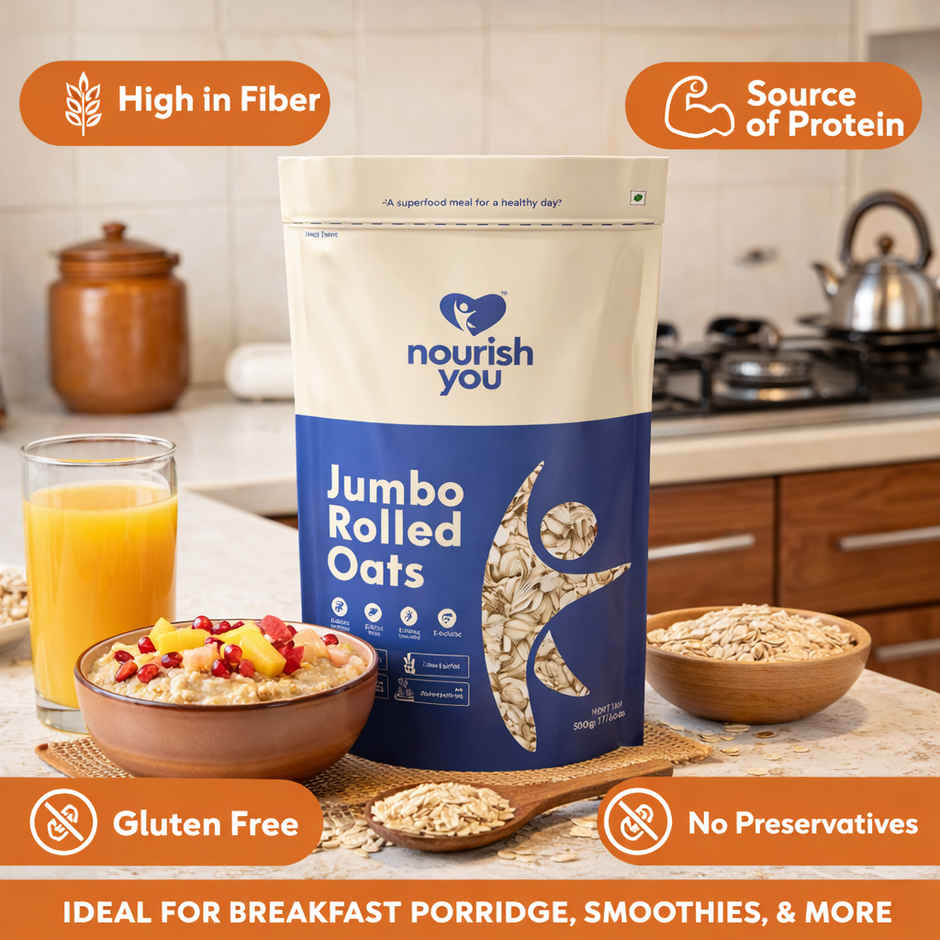Nourish You Jumbo Rolled Oats - Gluten free , Breakfast Cereal