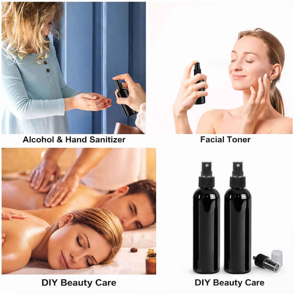 Zedak Travel Spray Bottle | Plastic | 120 ml | Black