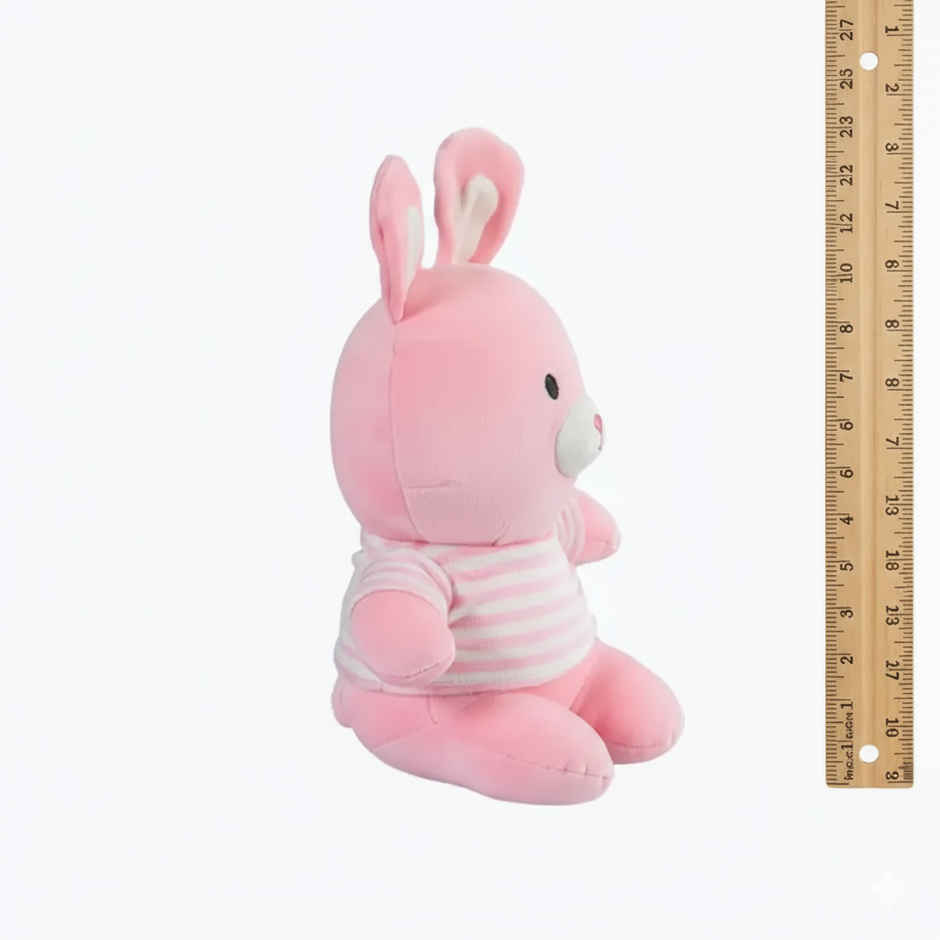 DearJoy Playful Bunny in T Shirt Soft Toy Pink 25 cm