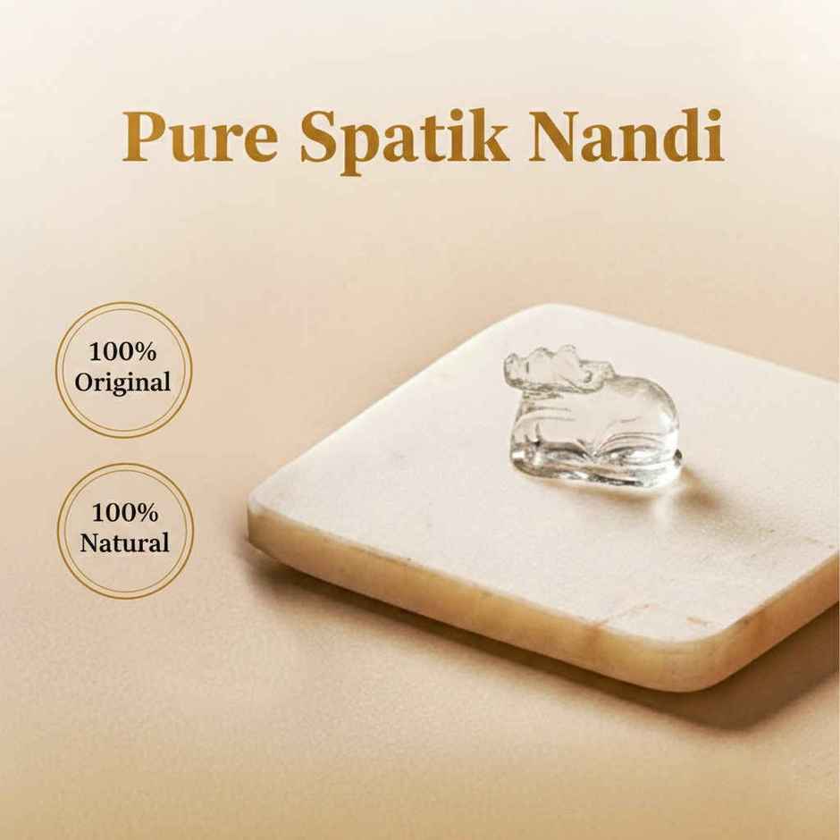 Nandi Idol | Religious Statue | Pure Spatika | Svasti