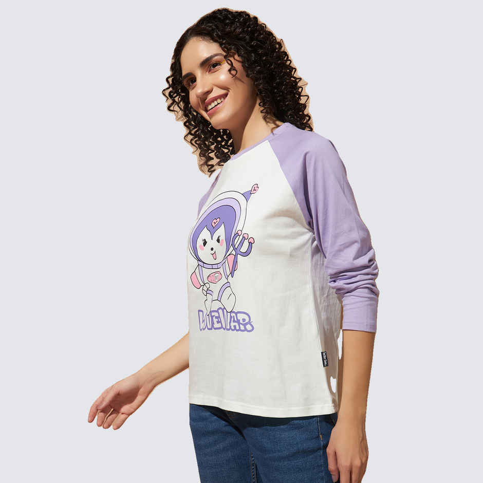 The Dry State Women's T-Shirt | WTSH 1730A 1699 | Off-White & Lavender - L