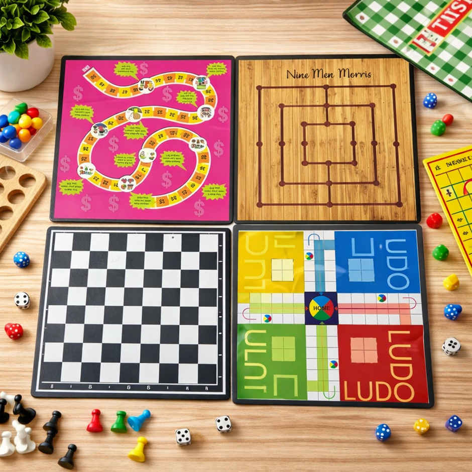 Fablue 10 in 1 Classic Board Games for Kids | Educational & Learning Board Games