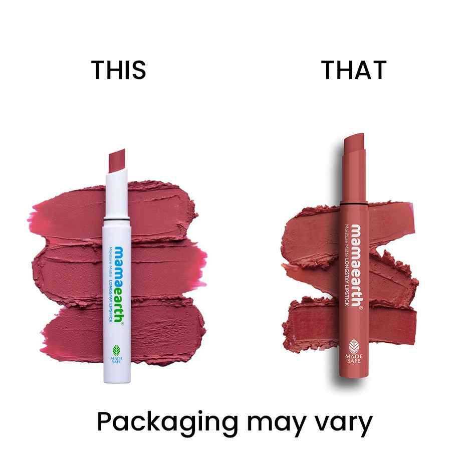 Mamaearth Moisture Matte Longstay Lipstick - 01 Carnation Nude | Moisturizing Combo