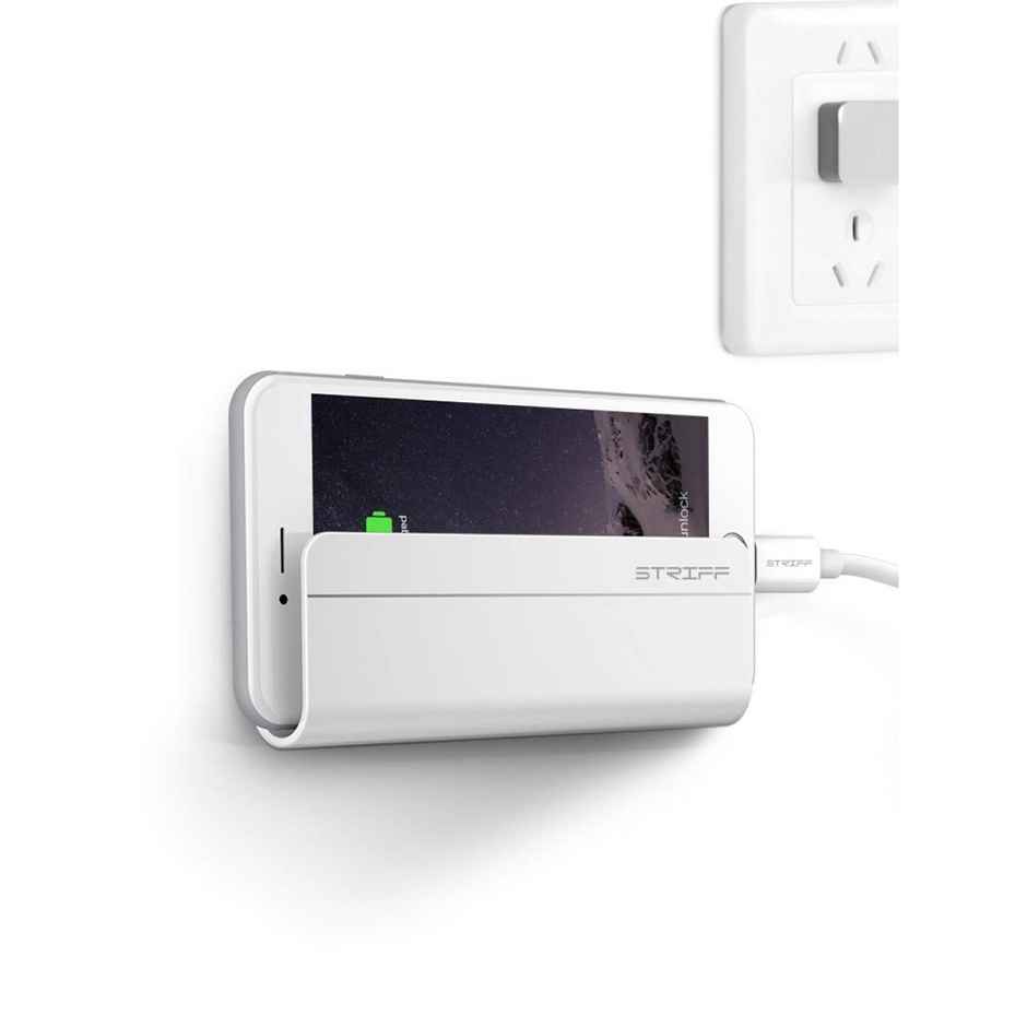 Striff Wall Mount Phone Holder With Adhesive Strips, Charging Holder Compatible(Pack Of 1)