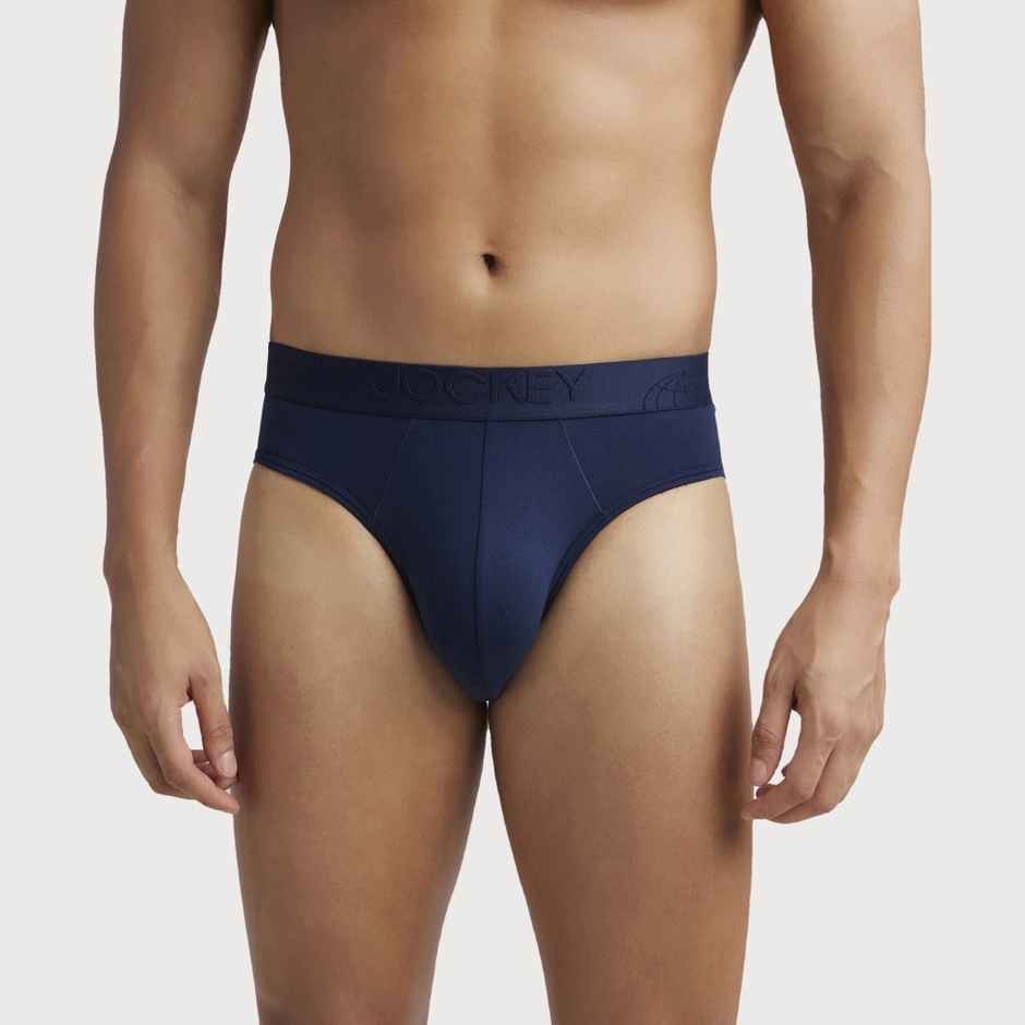Jockey IC24 Men's Tencel Micro Modal Cotton Underwear Elastane Solid Brief | Stayfresh Properties | Navy - L