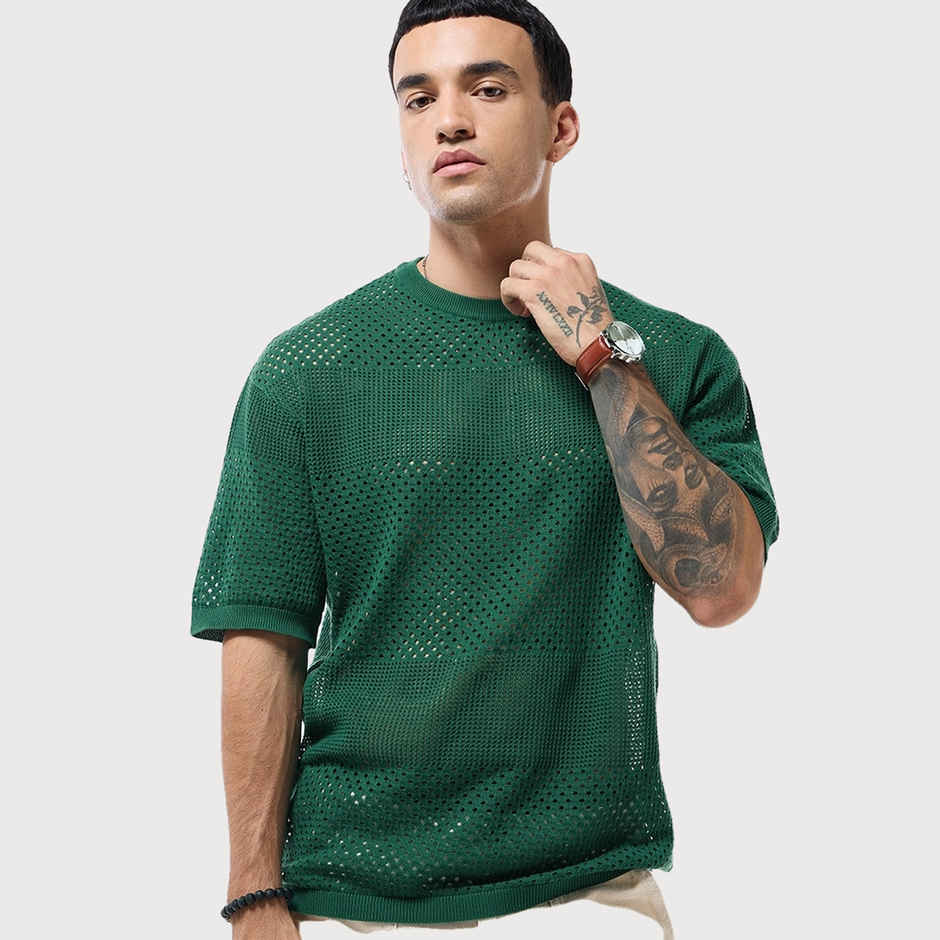 Bewakoof Round Neck Men's T-shirt | Green - 2XL