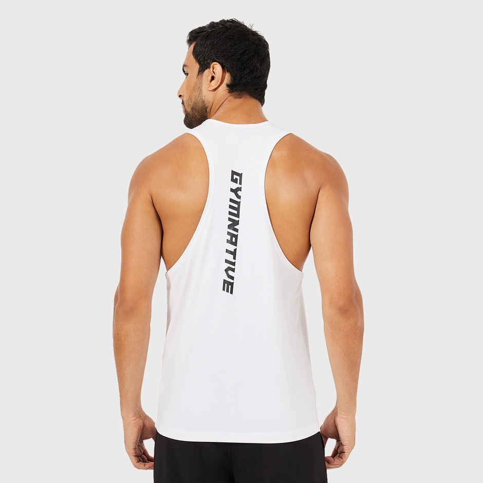 Styli Men's Super Stretch Drop Armhole Stringer Workout Tank | White - M