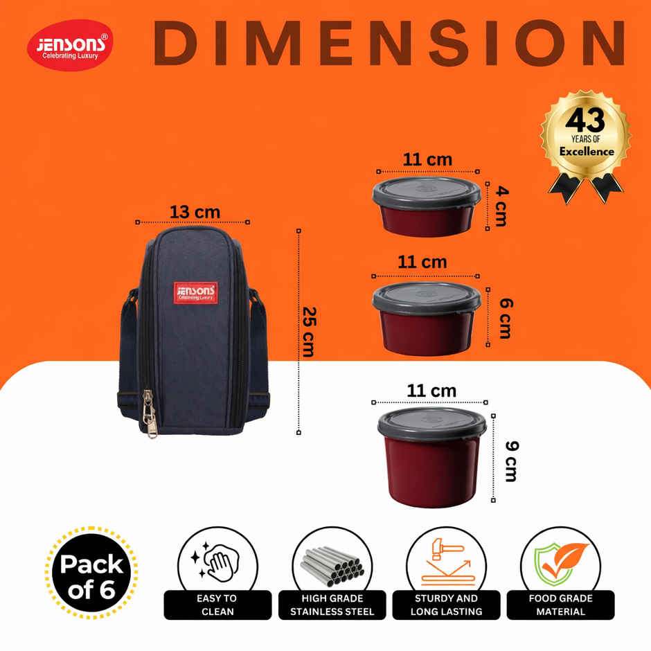 Jenson Microwave Safe Tower Lunch Box | Square