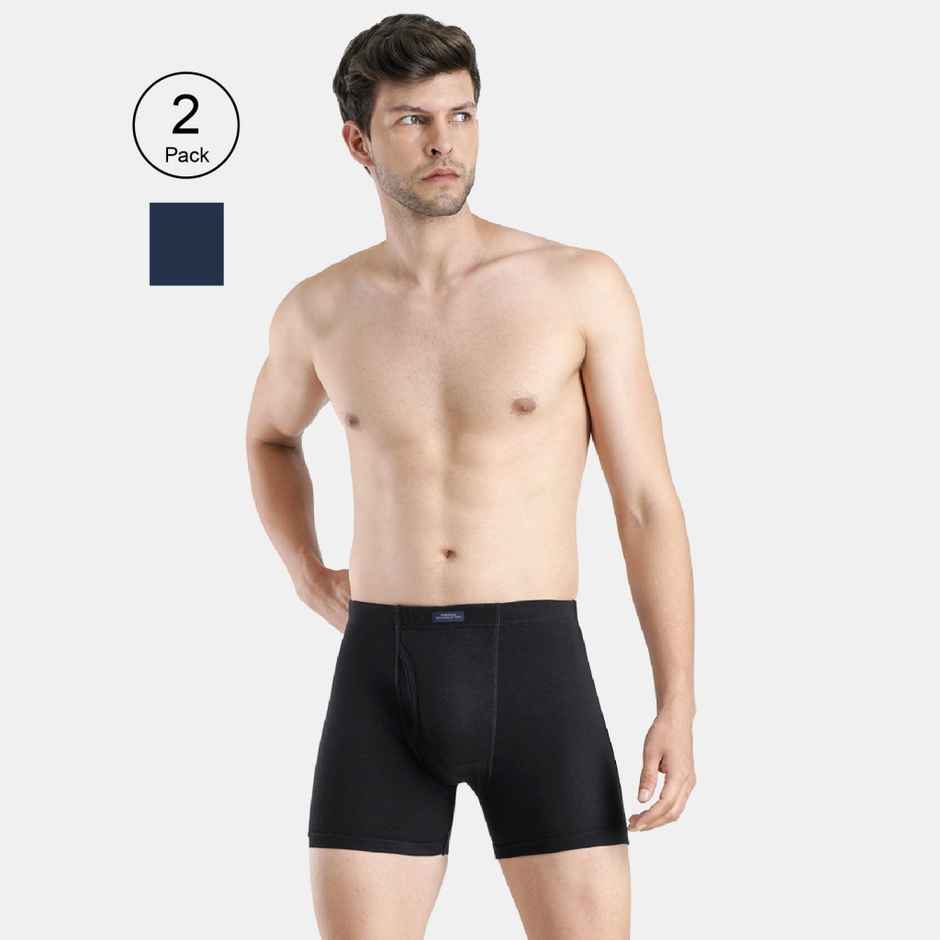 French Connection Regal Oxford | Men s Long Trunks Pack of 2 | Navel Academy | Jet Black | M
