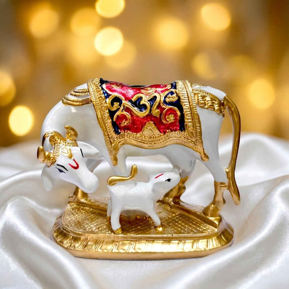 Kamdhenu Cow with Calf Idol | Satvik