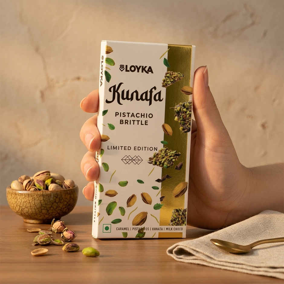 Loyka Kunafa Pistachio Premium Brittle With Caramel, Pistachio & Kunafa Crunch