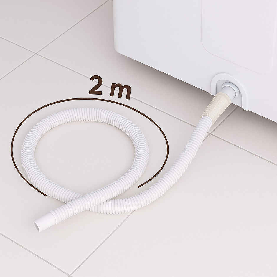 Daluci Washing Machine Outlet Pipe | Hose for Semi-Automatic Machines | White - 2 m