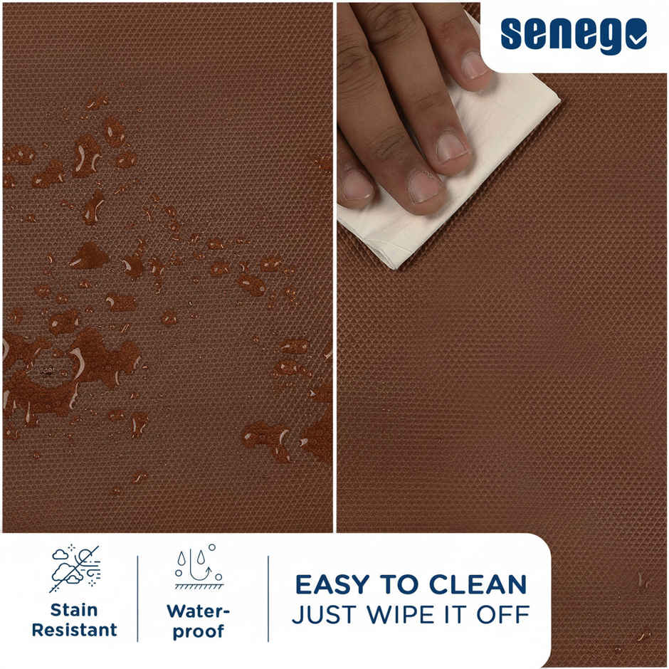Senego Anti Slip Mat | 3 m | Shelf Liner Mat for Kitchen/Cupboard/Drawers | 45 cm x 3 m | Brown | EVA, BPA Free