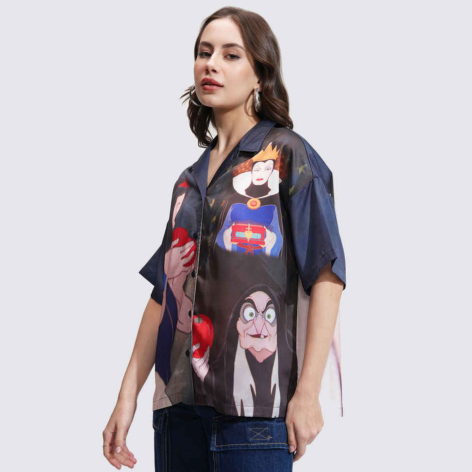 Tokyo Talkies Disney Women's Disney Snowhite Satin Shirt | Blue - M
