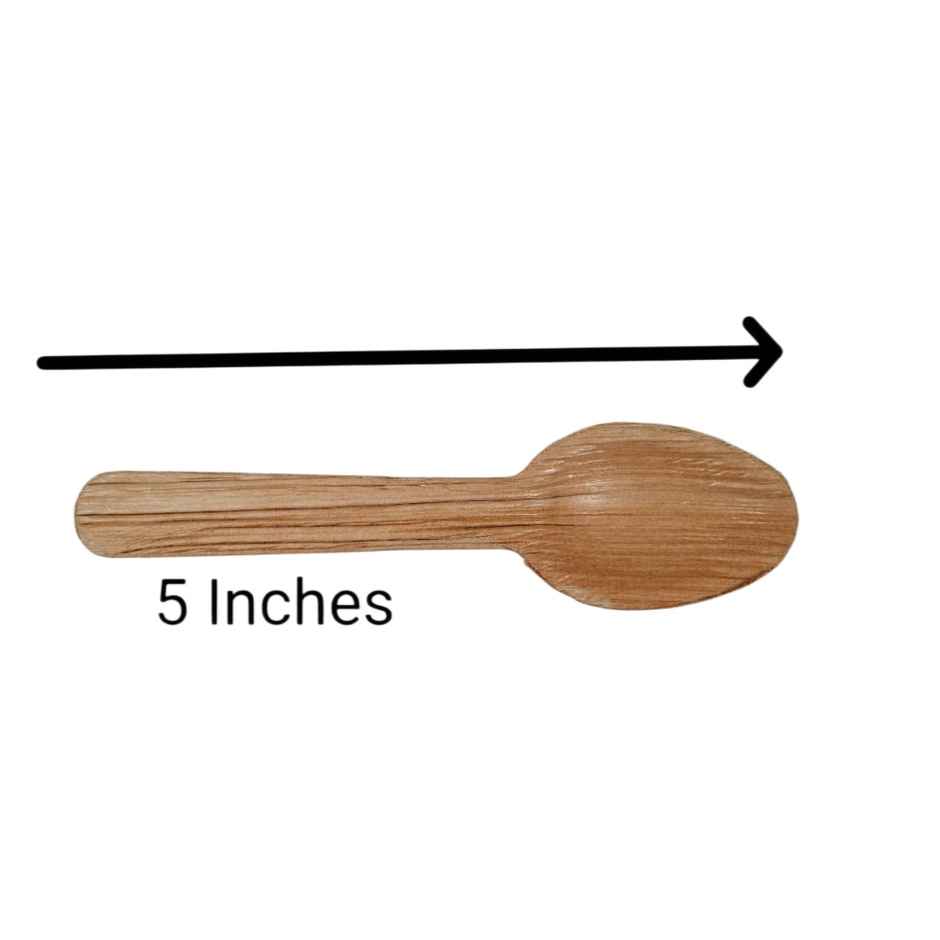 Antzco 5 Inch Disposable Palm Table Spoon | Pack of 10