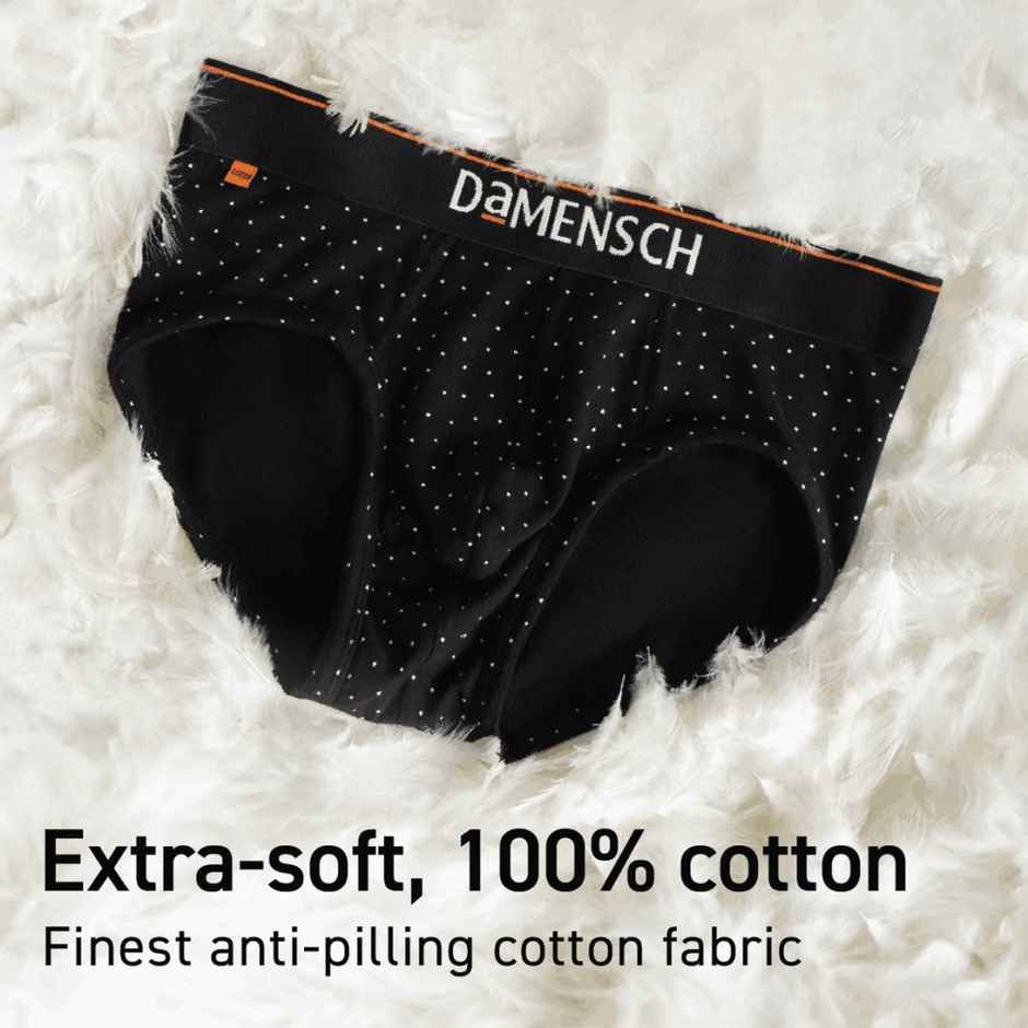 DaMENSCH Men's Premium Cotton Briefs | Black - M