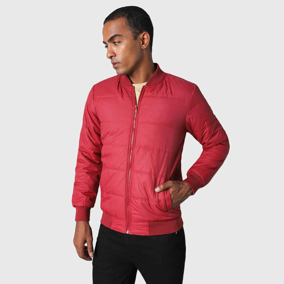 High Star Men's Outdoor Bomber Jacket | Maroon - M
