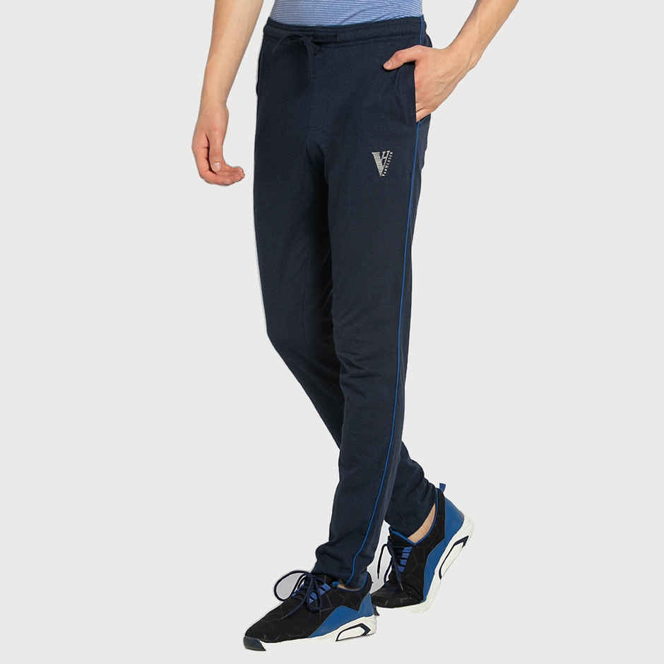 Van Heusen Athleisure Men Smart Tech and Easy Stain Release Trackpants Pack Of 1 Blue Melange |M