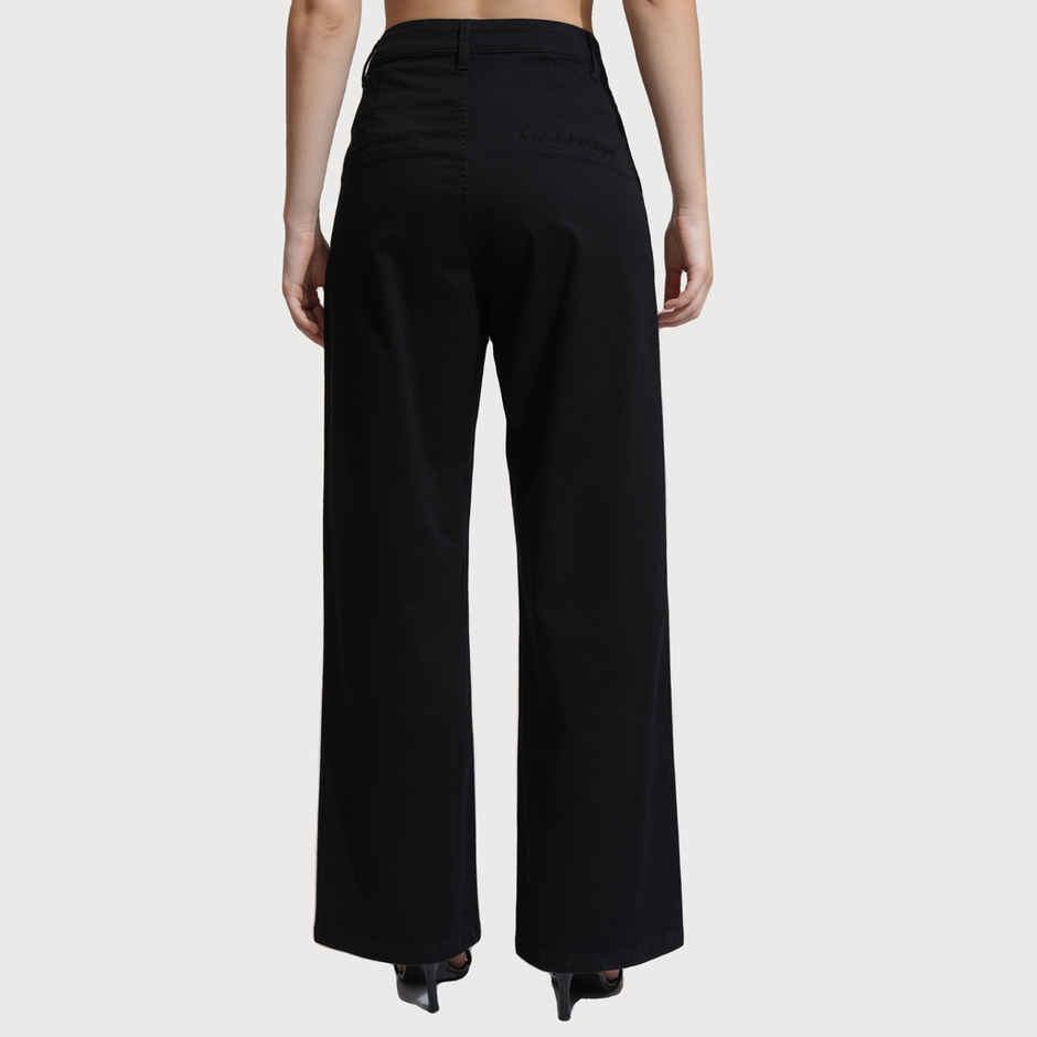 Tokyo Talkies Women's High Waist Wide Leg Trouser | Black - S