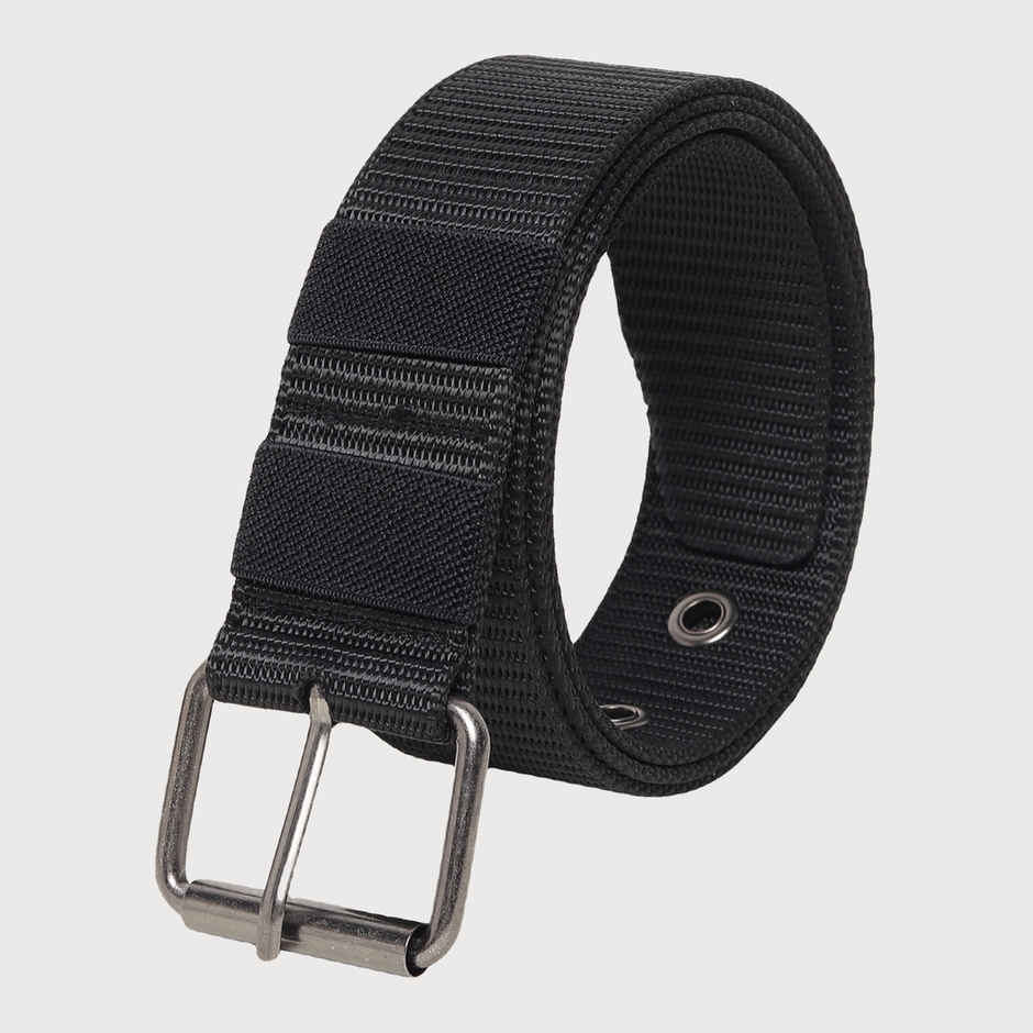 Zoro Men's Solid Woven Fabric Belt | Black - Free Size