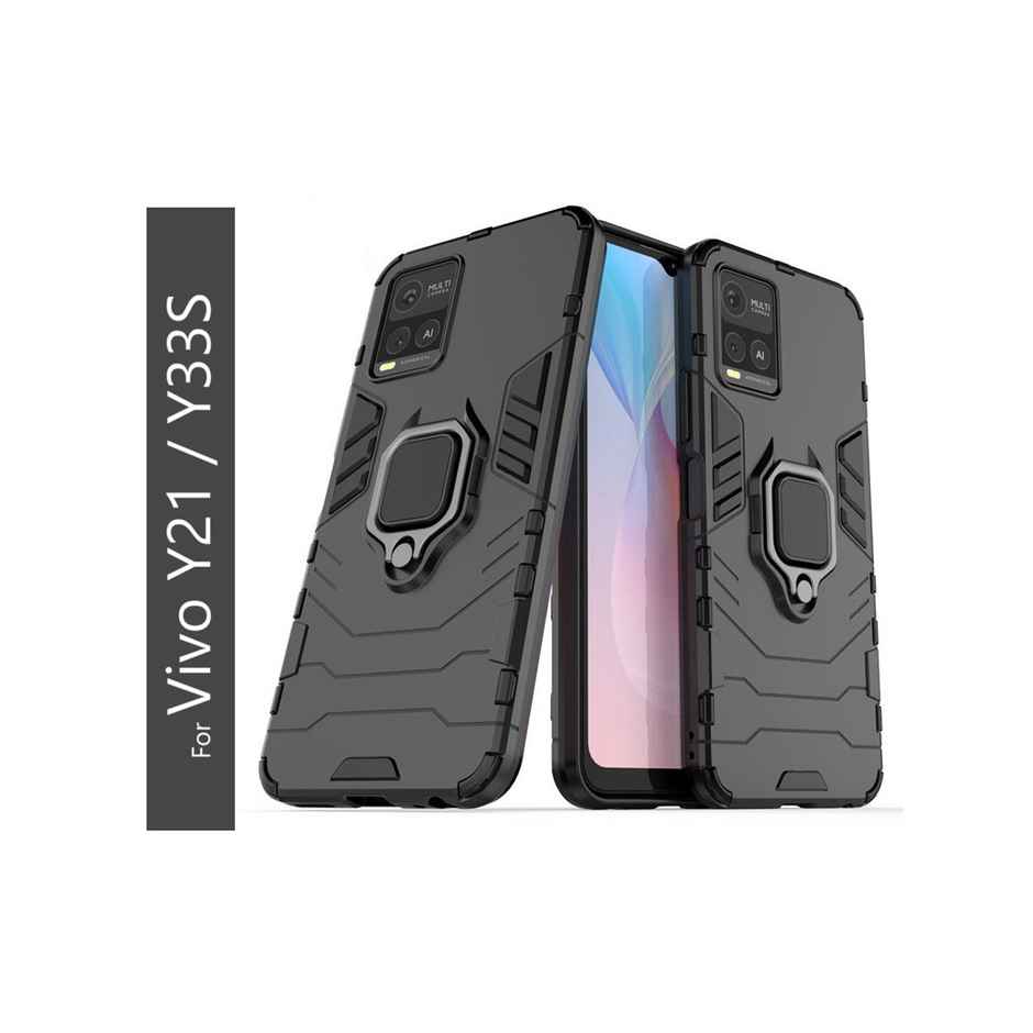 Kwine Case Vivo Y21 | Y33S Back Cover - Ring Holder Stand Case