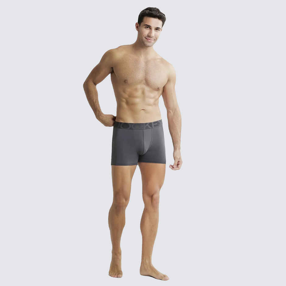 Jockey IC28 Men's Tactel Microfiber Elastane Stretch Underwear Solid Trunk | Ebony - XL | Ebony-XL
