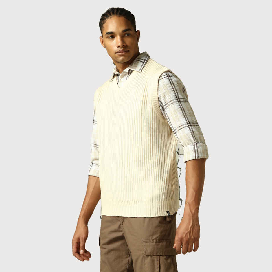 Hubberholme Men's Striped Pullover | Cream - S