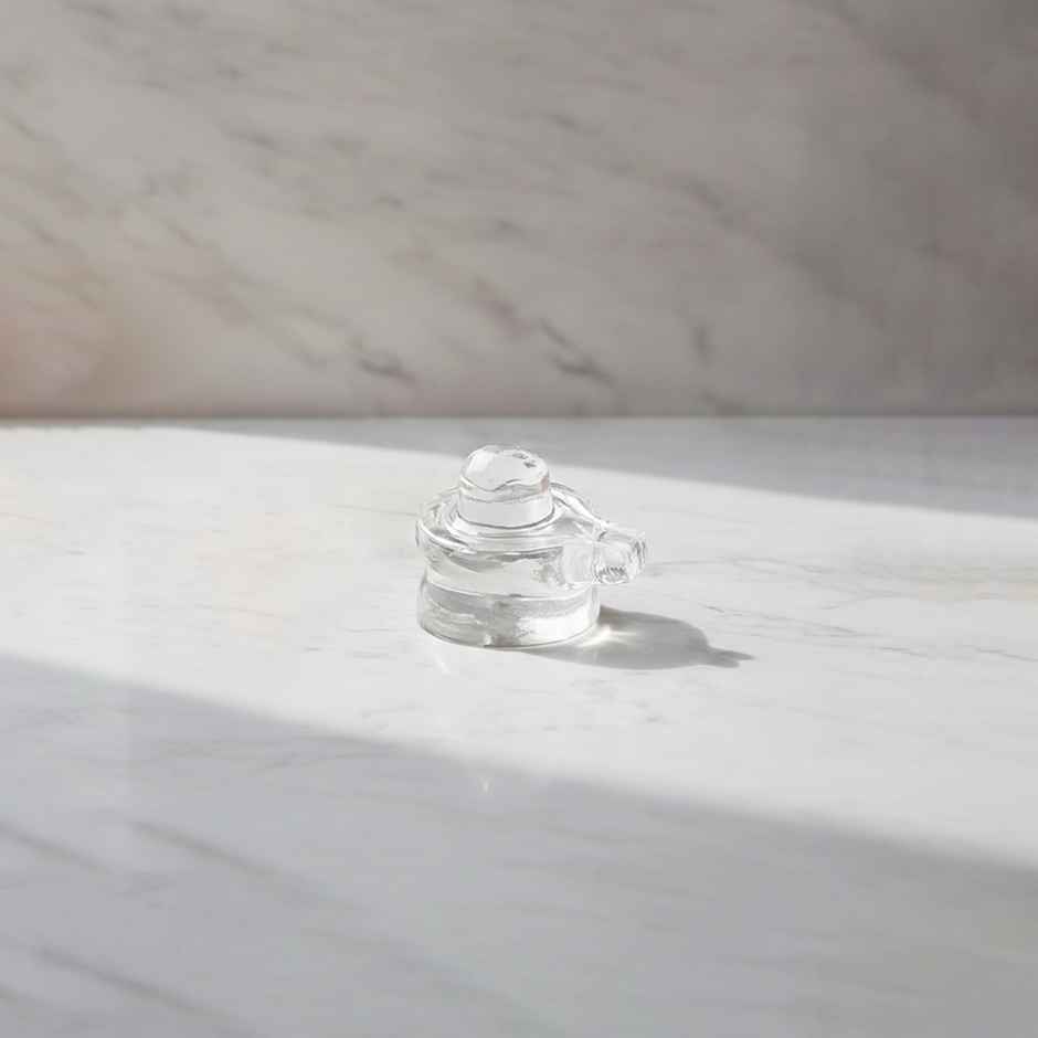 Pure Spatika Shivling | 2.5 Cm | Crystal Shiva Lingam for Pooja | Svasti
