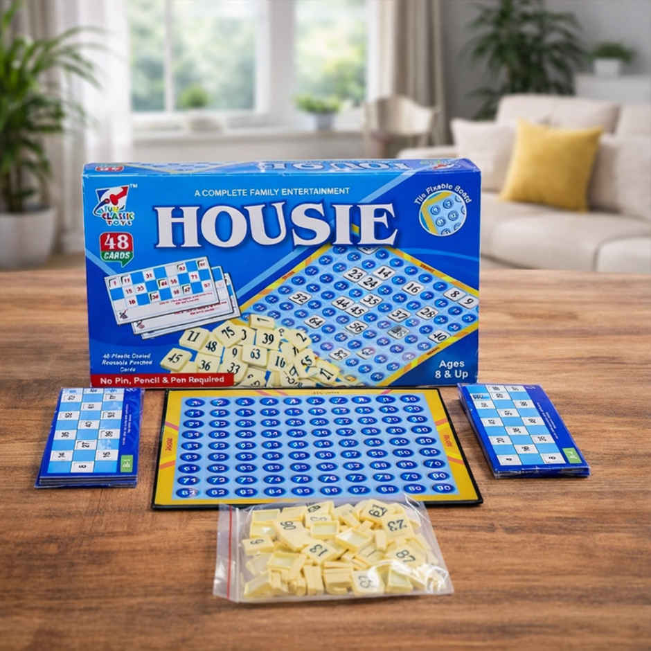 Fablue Traders Housie Game Set | Tambola Educational & Learning Board Game | 48 Cards | 8+ years
