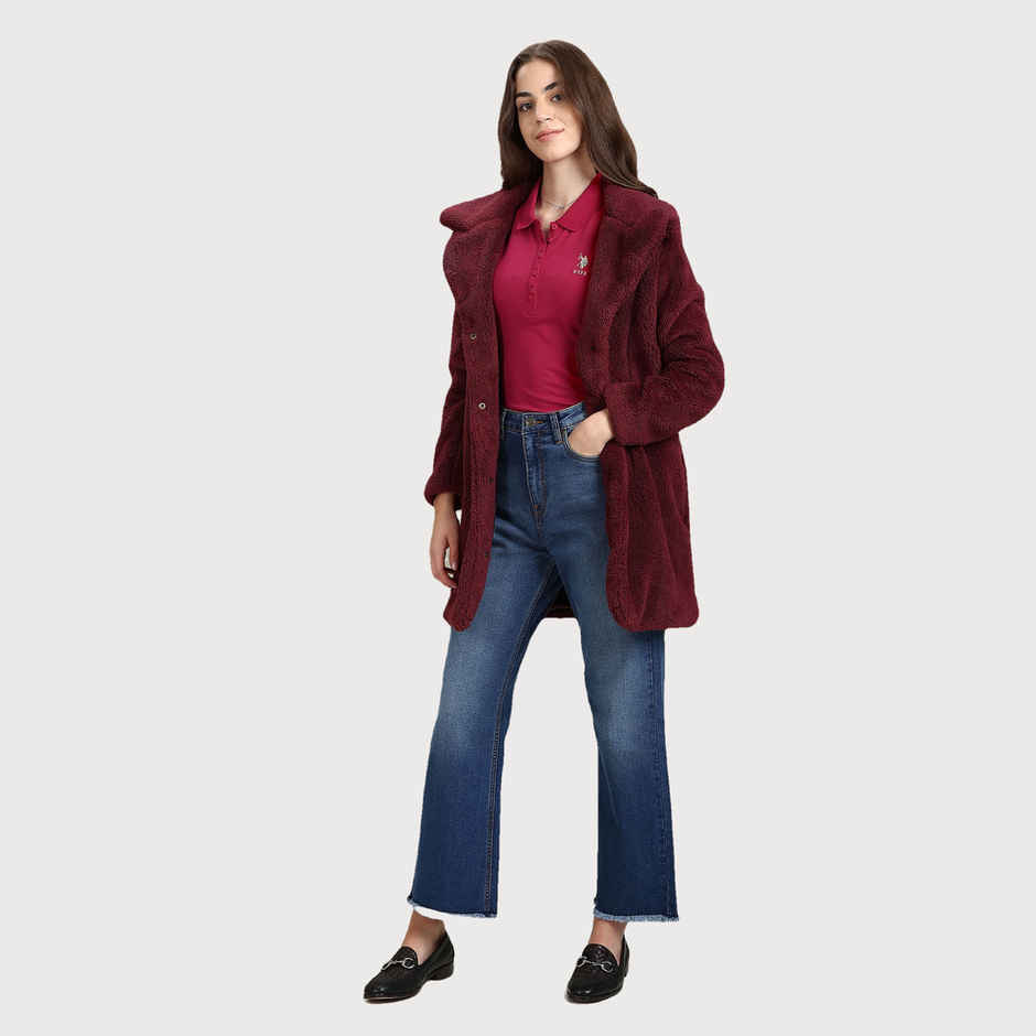 U.S. Polo Assn. Women's Solid Slim Polo Shirt | Fuchsia - S