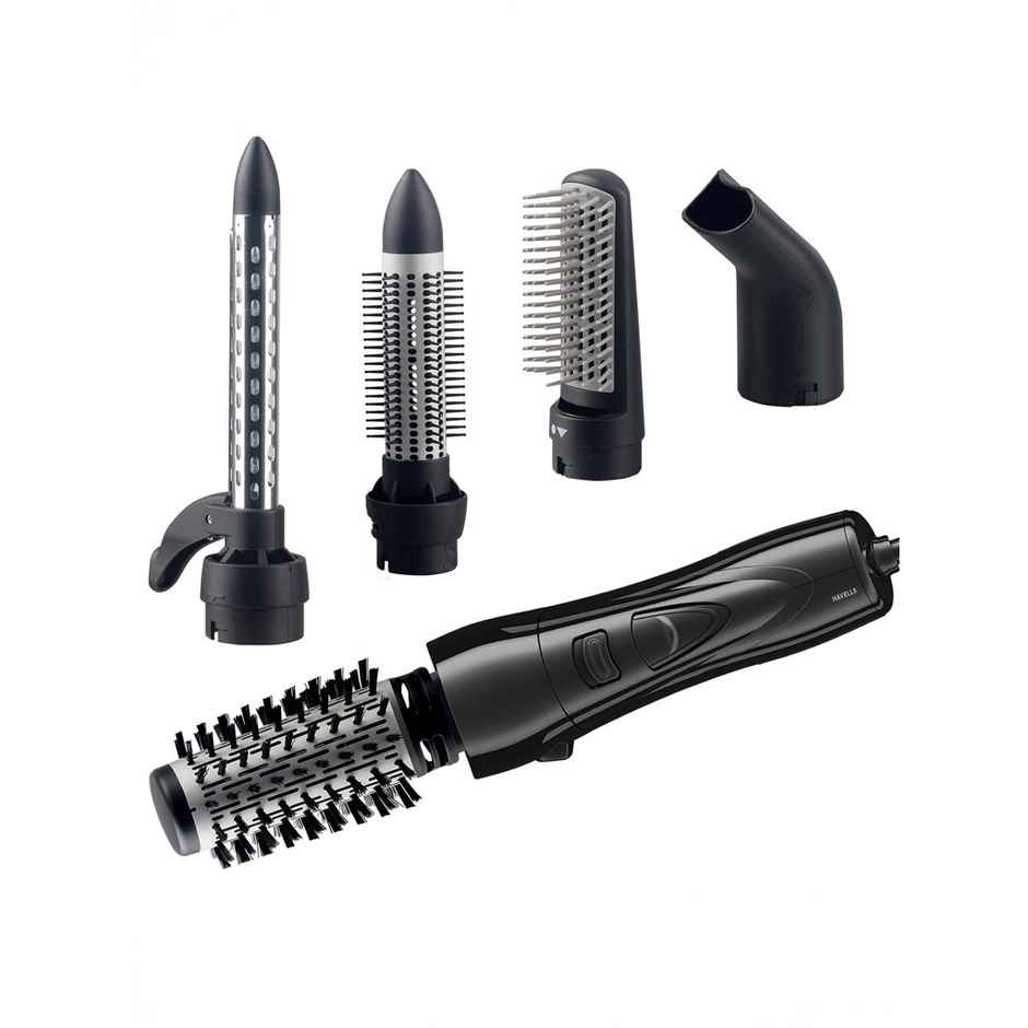 Havells 1000W Volumizer Hair Dryer|Pre-Styling Brush, Curlers, Roller Brush|Black|Hc4085