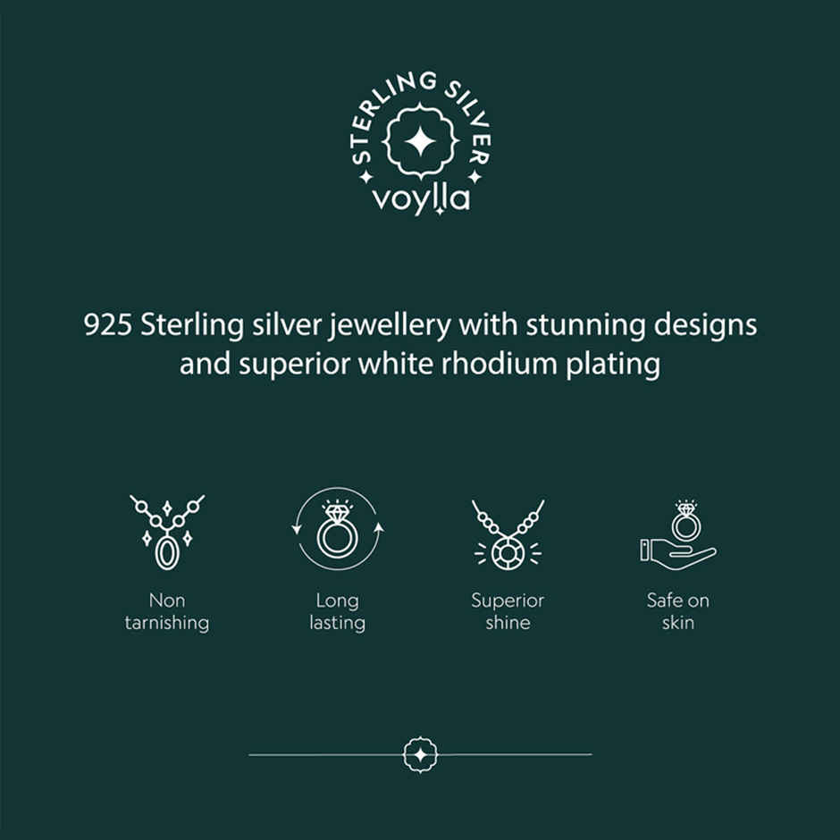 Voylla 925 Sterling Silver Cz Webbed Stud Earrings