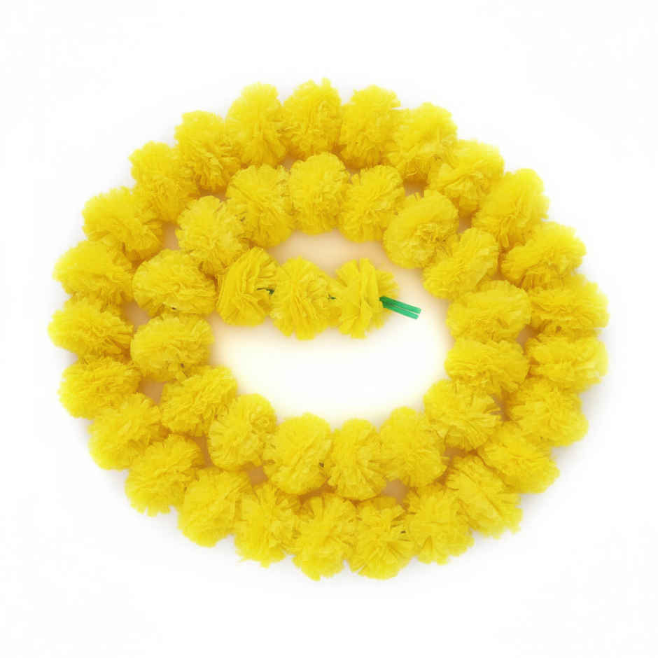 Flower String Bandhanwar | Festival Decoration | Marigold Design | 2 pcs | Yellow | Mangal Bhawan