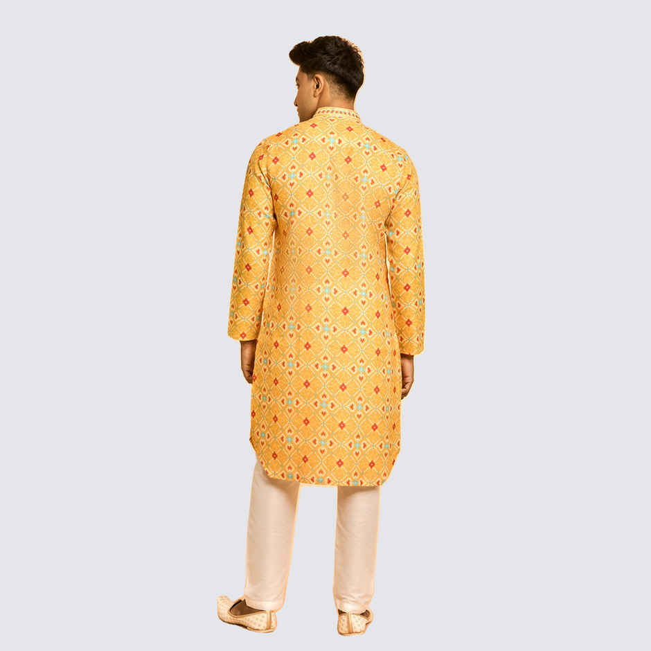 Diwas By Mayavar Men's Majestic Kurta | Mustard - XL