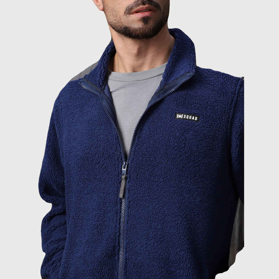 High Star Men's Self Design Sweatshirt | Blue - L