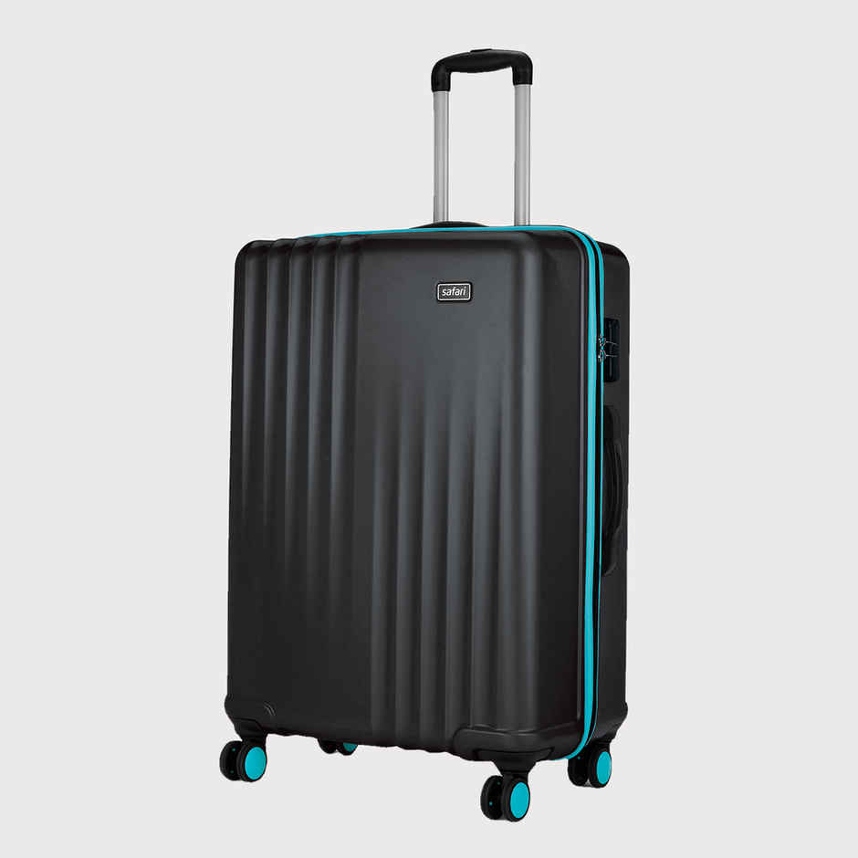 Safari Solid Polycarbonate 80 L Telescopic Trolley Bag | Black - 69 cm