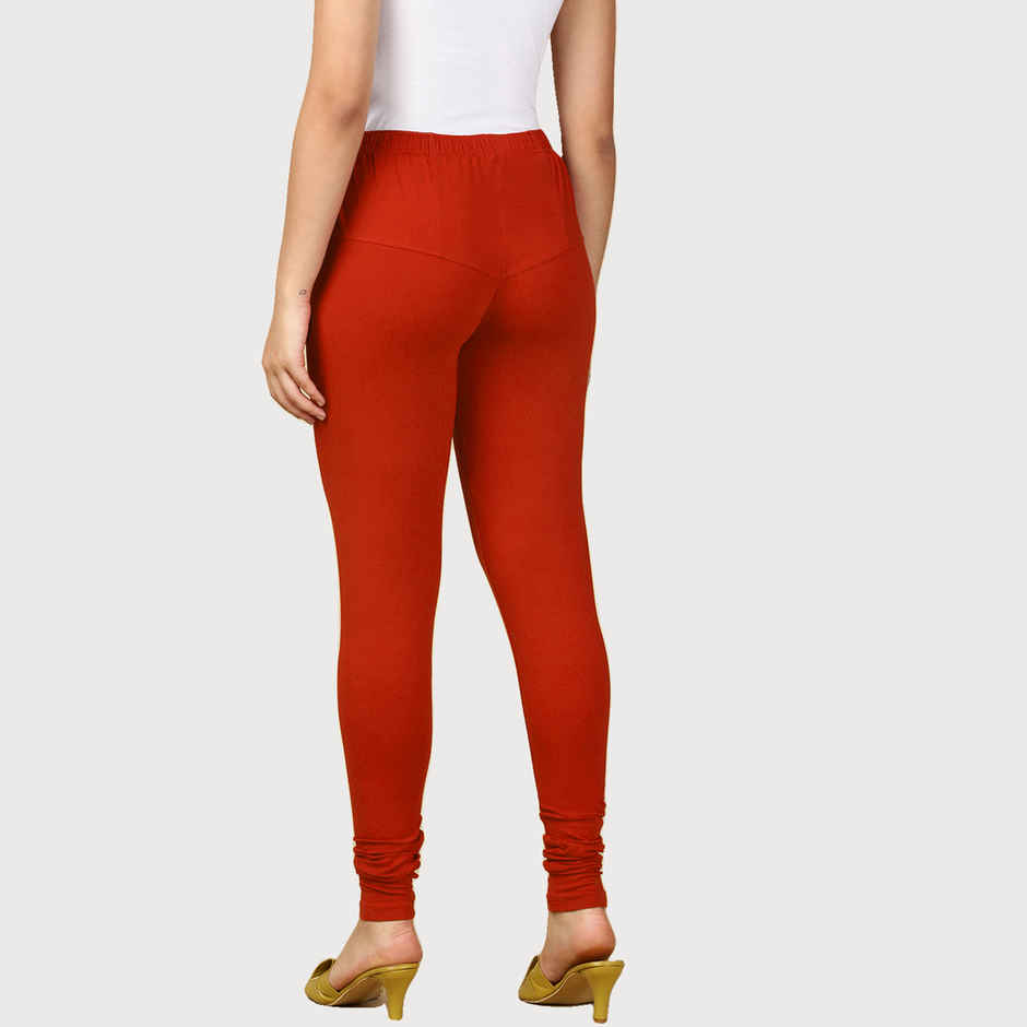 PYNK By Lux Cozi Women Ultra Soft 360 Stretch Premium Cotton Churidar Leggings| Scarlet|Free Size