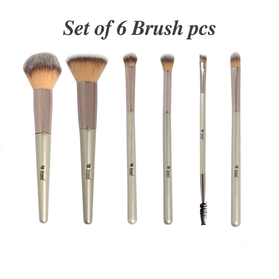 Bronson Professional Face & Eye Brush Set of 6 with Synthetic Fibres and Easy Blending For Cream