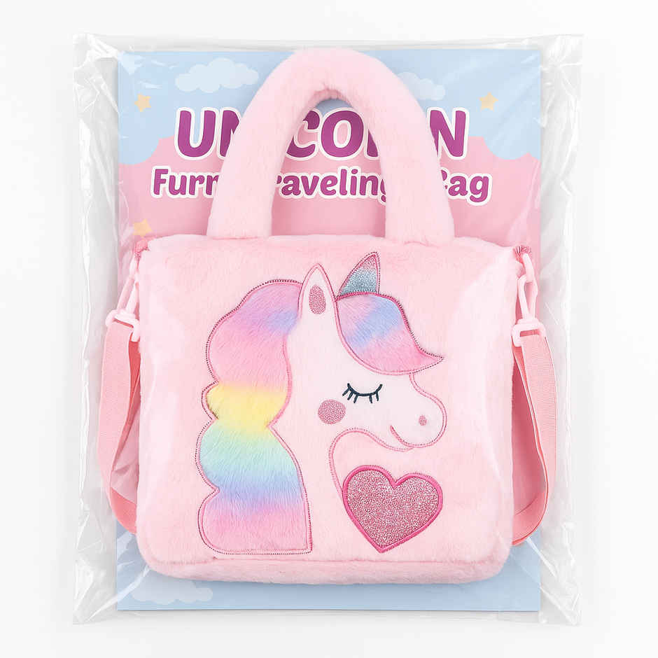 Kidara Unicorn Fur Crossbody Bag Baby Pink