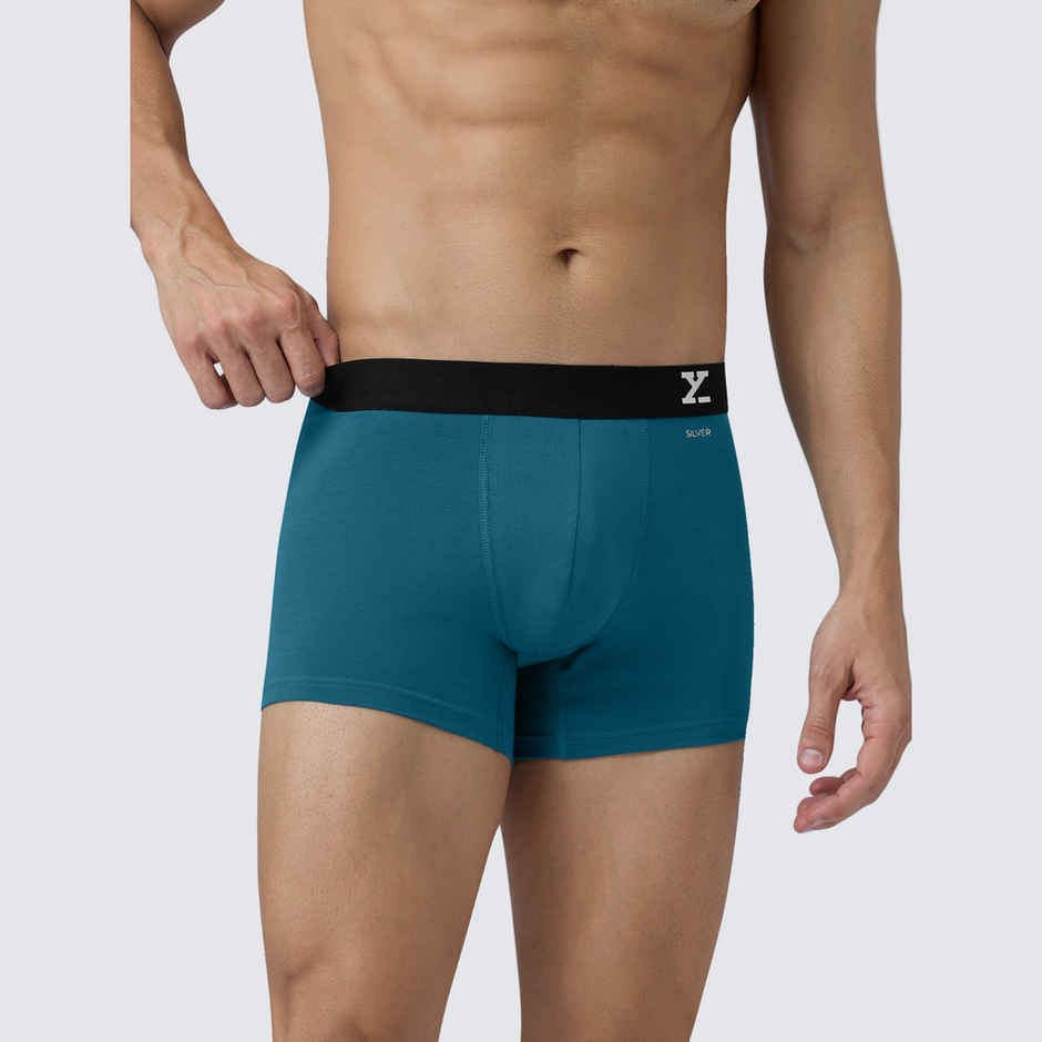 XYXX Men's Aero Cotton Solid Trunks Pack of 1, Green Emerald| L