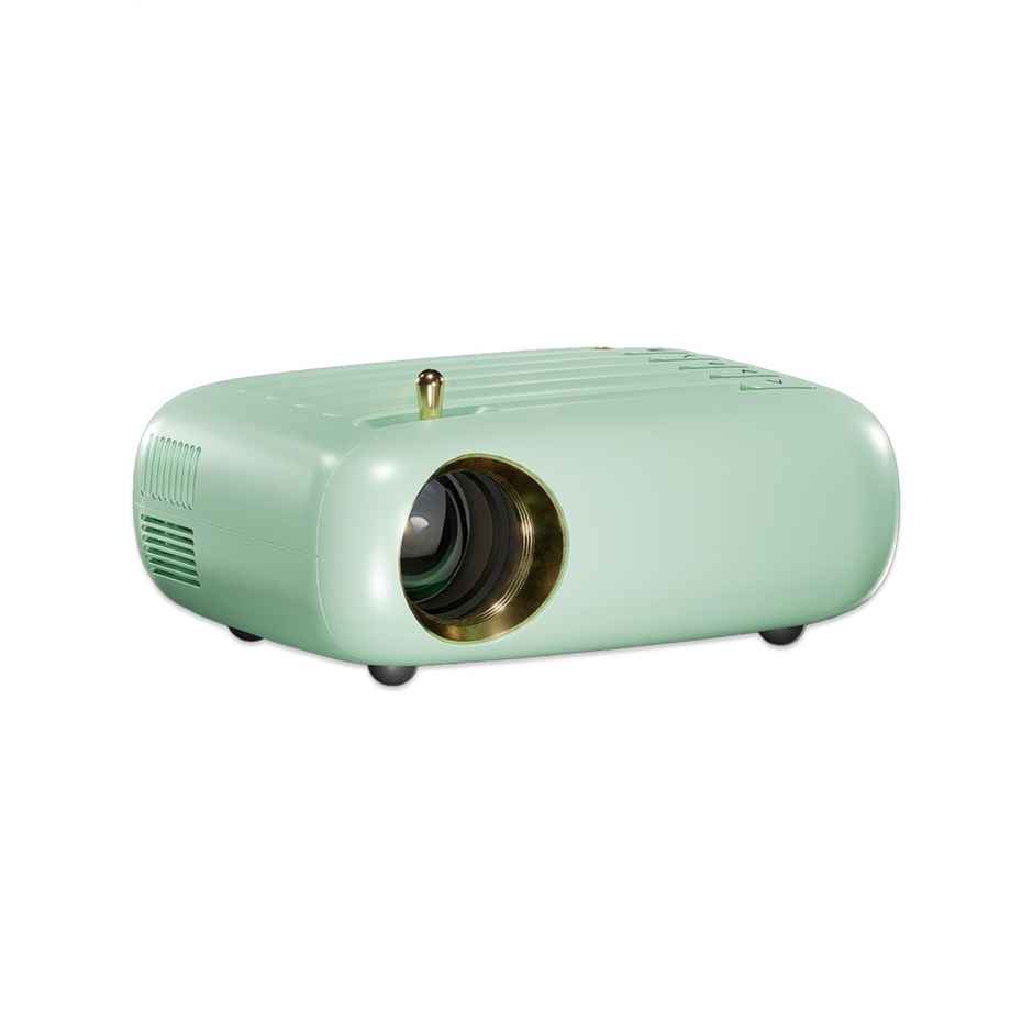 WZATCO Pixel Plus | Portable LED Projector | Native 720p Full HD 1080P Support | Electronic Keystone | Power via Powerbank | 3900 Lumens | 176" Max Screen | Home & Outdoor Cinema | Bluetooth - Green