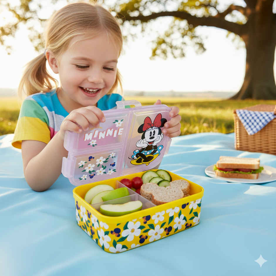 Striders Multi Compartment Rectangular Sandwich Box Minnie Sunshine | XL