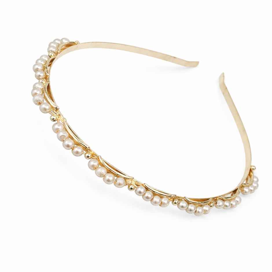 The Opal Factory Hair Accessories | Wavy Pearl Tiara Thin Headband