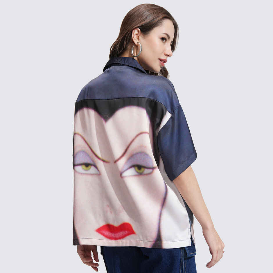 Tokyo Talkies Disney Women's Disney Snowhite Satin Shirt | Blue - M