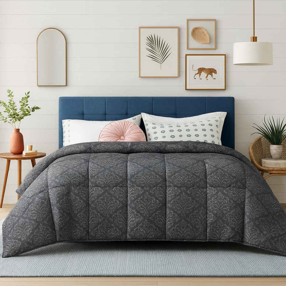 Elegant Weavers Printed Comforter - Fab | Dark Grey