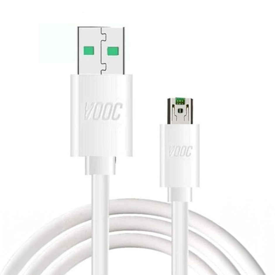 Sounce Charging Flash/Super VOOC Micro USB 7 Pin Data Sync Fast Charging Cable for Oppo Reno, F9 Pro, F11 Pro - Compatible With All Oppo Smartphones, Up to 4Amp, White