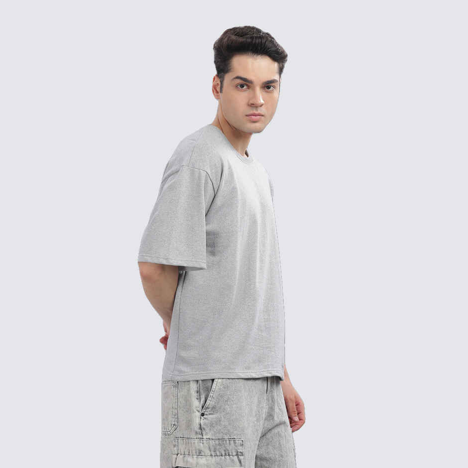 Springman Men Cotton French Terry Oversized T-shirt | Grey - XL