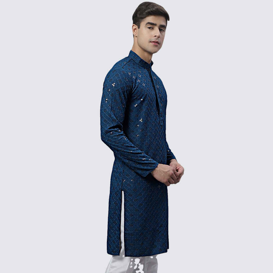 Jompers Men's Kurta | Ko 695 | Peacock - L